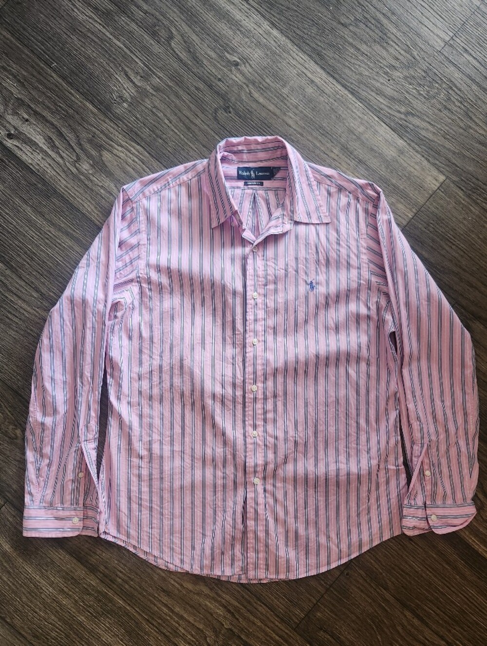 Ralph Lauren Rare Pink Blue Multi Stripe Button Down Shirt Men’s Size Large